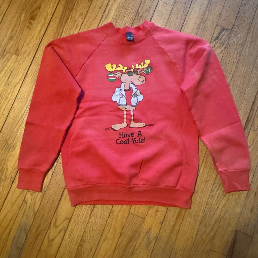 Vintage Red Graphic Christmas Sweater